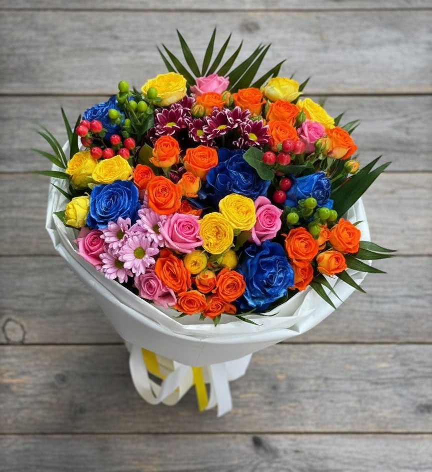 Букет цветов из: Розы и Хризантемы в Большое Козино