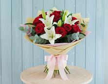 Букет цветов из:  Лилии и Розы в Большое Козино