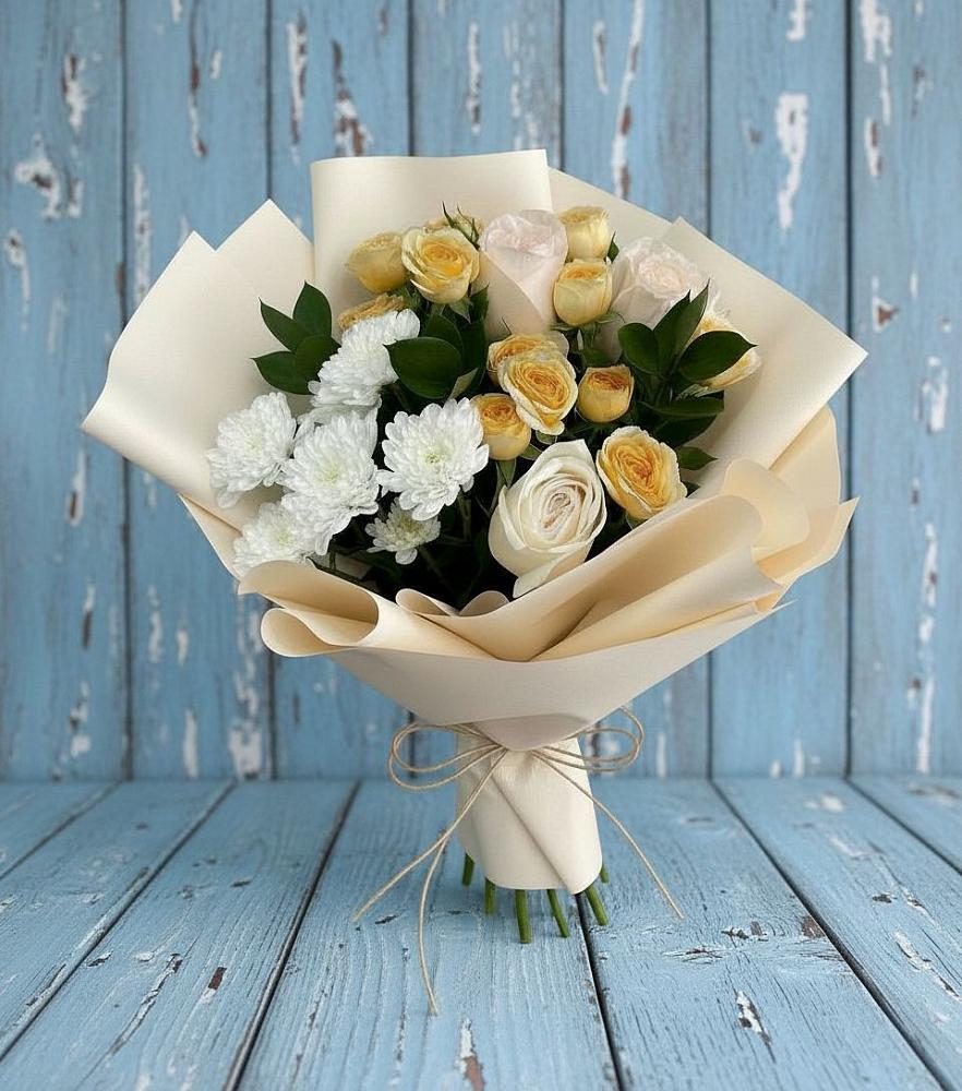 Букет цветов из: Розы и Хризантемы в Большое Козино