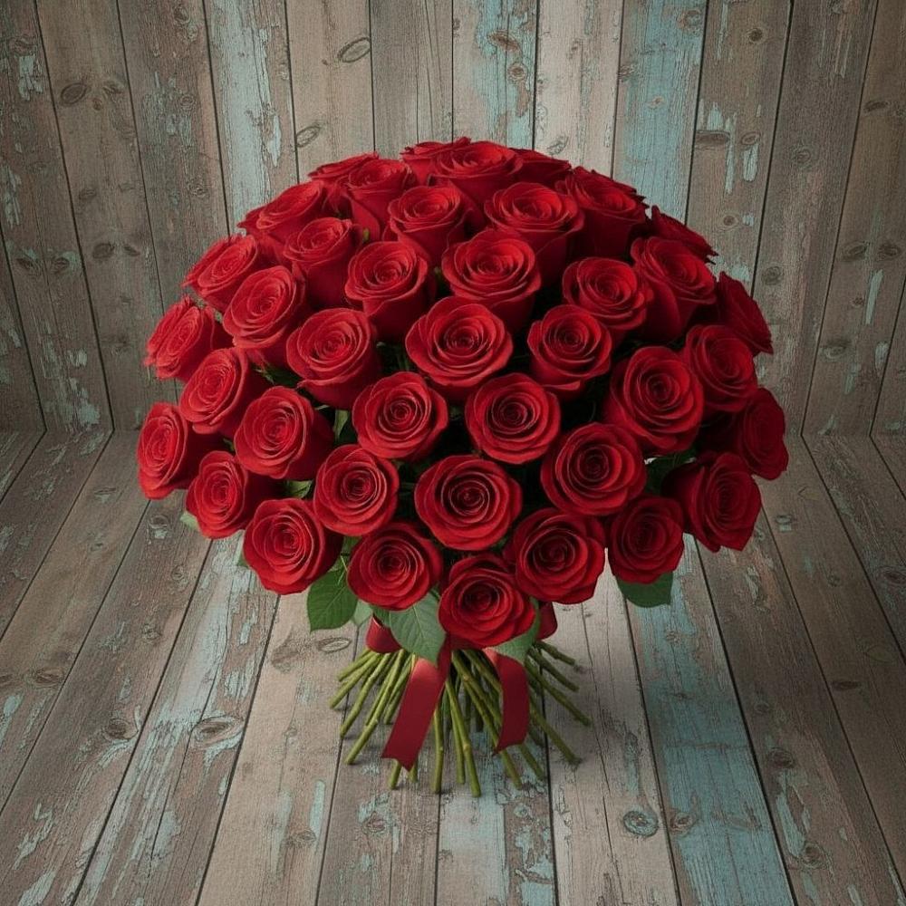Букет 55 Красных роз Фридом в Большое Козино