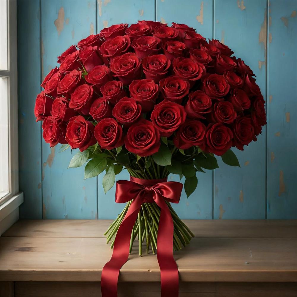 Букет Красные розы Блэк Меджик в Большое Козино