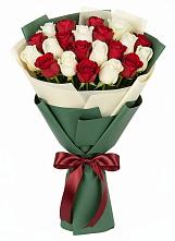 Букет Микс из красных и белых роз в Большое Козино
