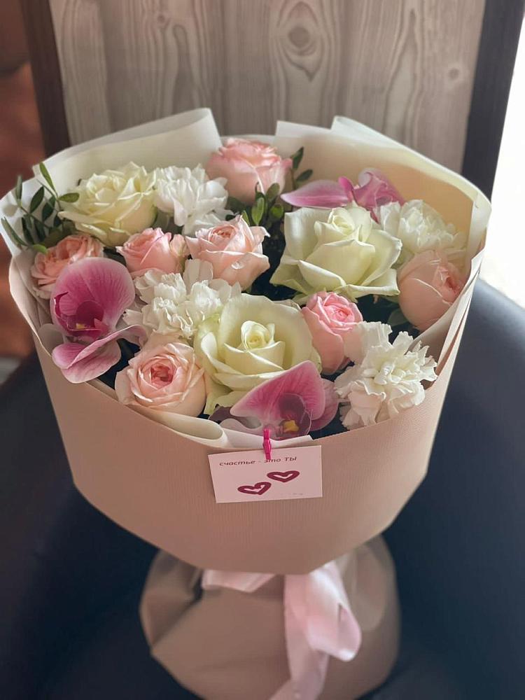 Букет цветов из: Орхидеи, Розы и Гвоздики в Большое Козино