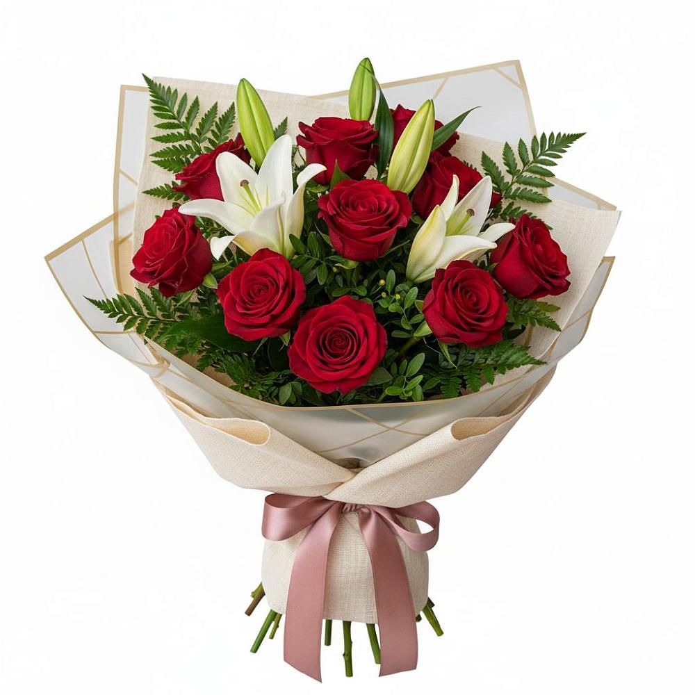 Букет цветов из: Лилии и Розы в Большое Козино