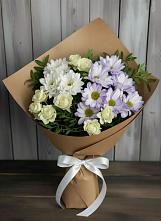 Букет цветов из:  Хризантемы и Розы в Большое Козино