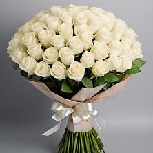 Букет 101 беля роза Белоснежка в Большое Козино