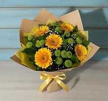 Букет цветов из:  Герберы и Хризантемы #REPLACE_PRED# Большое Козино