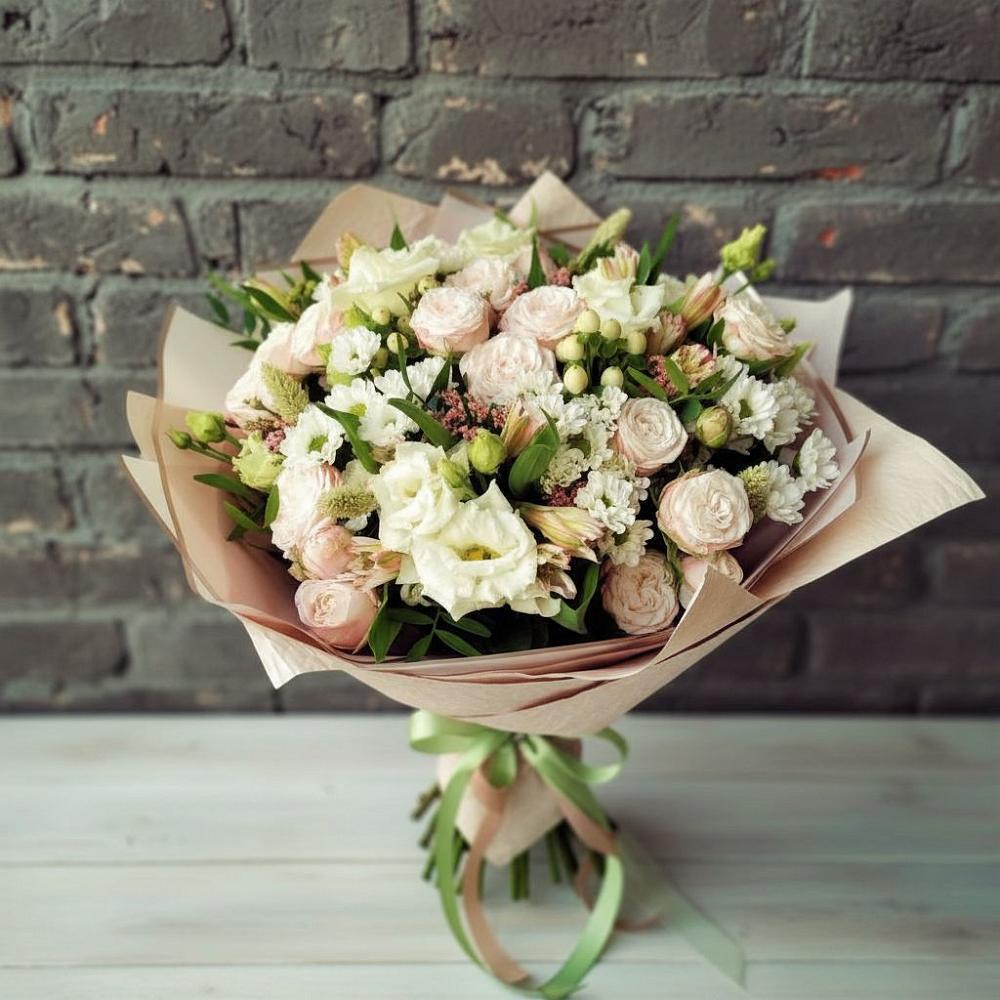 Букет цветов из: Альстромерии, Розы и Хризантемы в Большое Козино