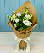 Букет цветов из:  Хризантемы и Лизиантусы #REPLACE_PRED# Большое Козино