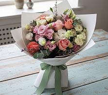 Букет цветов из:  Розы, Лизиантусы и Гвоздики в Большое Козино