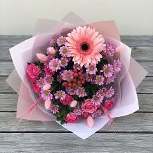 Букет цветов из:  Розы, Герберы и Хризантемы #REPLACE_PRED# Большое Козино