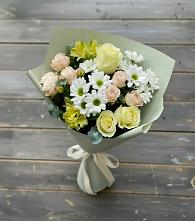 Букет цветов из:  Альстромерии, Розы и Хризантемы в Большое Козино