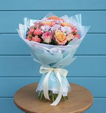 Букет цветов из:  Хризантемы и Розы в Большое Козино