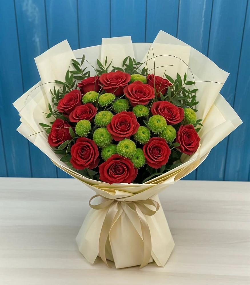 Букет цветов из: Розы и Хризантемы в Большое Козино