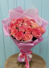 Букет 15 Розовых роз Равель в Большое Козино