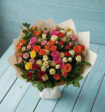 Букет Микс из разноцветных кустовых роз #REPLACE_PRED# Большое Козино